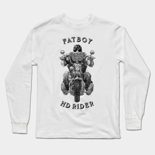 MOTORCYCLE BIKE RIDER - FATBOY RIDER Long Sleeve T-Shirt